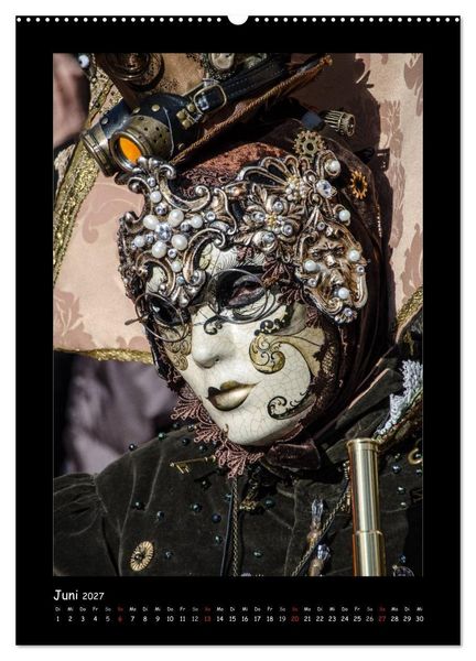 Produktbild: Venezianische Masken HALLia VENEZia Schw&auml;bisch Hall (hochwertiger Premium Wandkalender 2027 DIN A2 hoch), Kunstdruck in Hochglanz