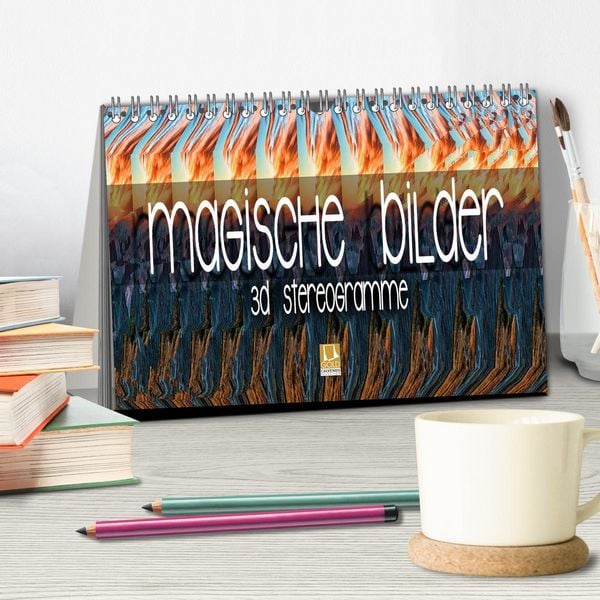 Produktbild: Magische Bilder - 3D Stereogramme (Tischkalender 2026 DIN A5 quer), CALVENDO Monatskalender