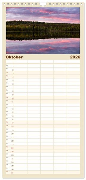 Produktbild: Familienplaner 2026 - Wildes Finnland mit 5 Spalten (Wandkalender, 21 x 45 cm) CALVENDO