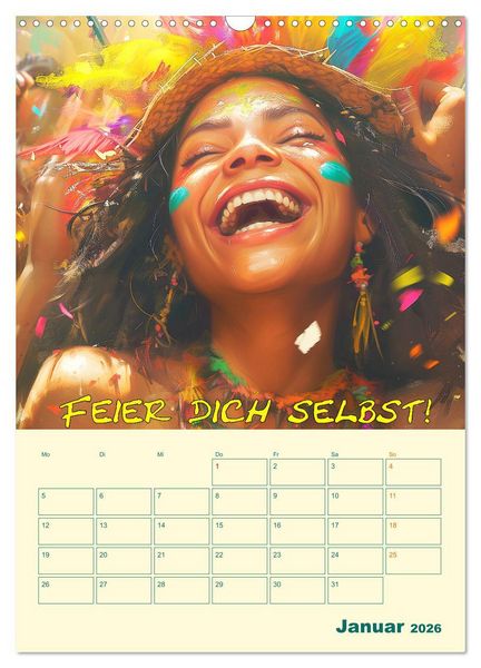 Produktbild: Liebe das Leben! Mit Affirmationen gl&uuml;cklich durch das Jahr! (Wandkalender 2026 DIN A3 hoch), CALVENDO Monatskalender