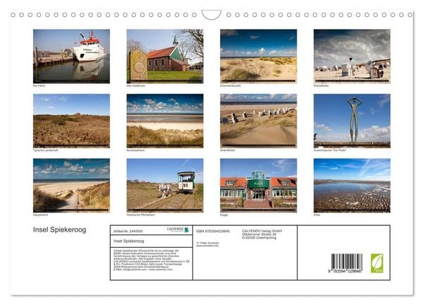 Produktbild: Insel Spiekeroog (Wandkalender 2027 DIN A3 quer), CALVENDO Monatskalender