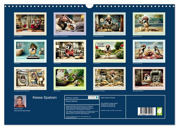 Produktbild: Kesse Spatzen (Wandkalender 2027 DIN A3 quer), CALVENDO Monatskalender