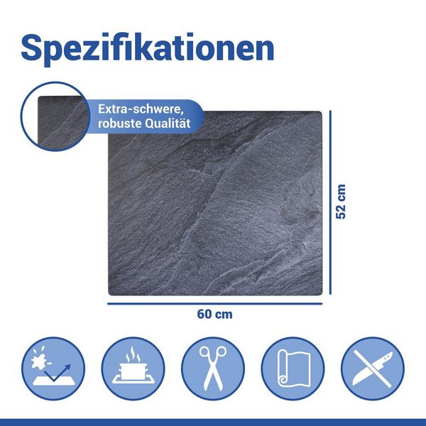Produktbild: Schutzabdeckmatte Mod. Schiefer 60 x 52 cm, hitzebest&auml;ndige Schutzmatte f&uuml;r Kochfelder