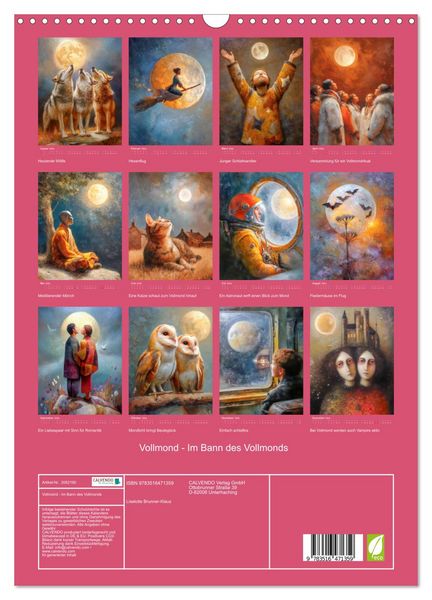 Produktbild: Vollmond - Im Bann des Vollmonds (Wandkalender 2026 DIN A3 hoch), CALVENDO Monatskalender
