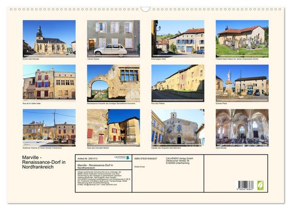 Produktbild: Marville - Renaissance-Dorf in Nordfrankreich (Wandkalender 2026 DIN A2 quer), CALVENDO Monatskalender