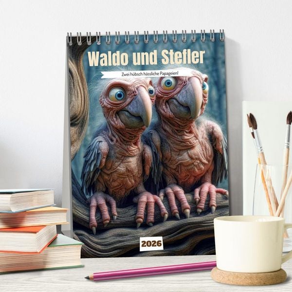 Produktbild: Waldo und Stefler (Tischkalender 2026 DIN A5 hoch), CALVENDO Monatskalender