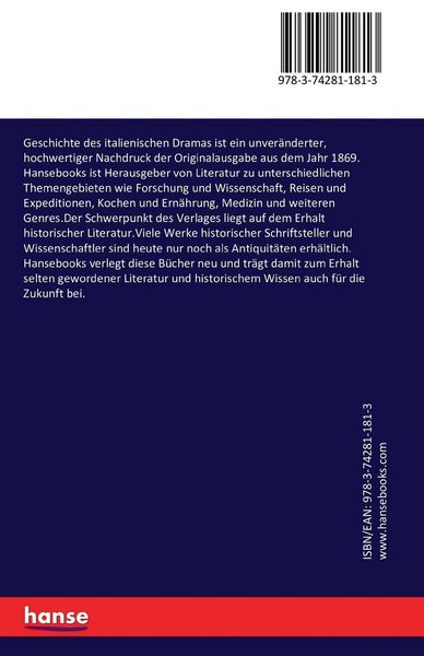 Produktbild: Geschichte des italienischen Dramas