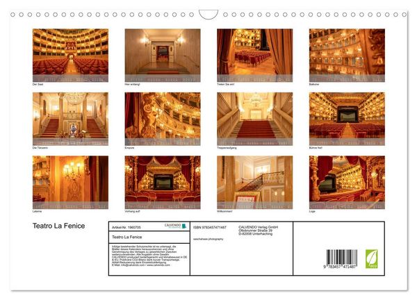 Produktbild: Teatro La Fenice (Wandkalender 2026 DIN A3 quer), CALVENDO Monatskalender