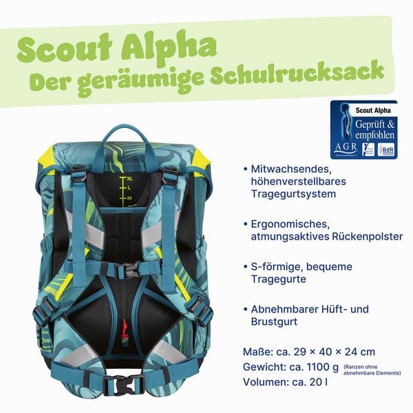 Produktbild: Scout Schulranzen Set Alpha, Schulranzen Set, 4tlg, Action