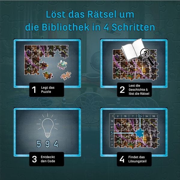 KOSMOS 684471 - EXIT Das Puzzle, Die Bibliothek der Träume, 500 Teile mit Story und 7 Rätseln