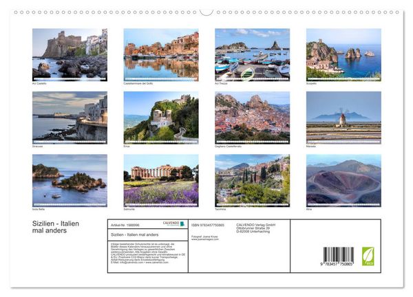 Produktbild: Sizilien - Italien mal anders (hochwertiger Premium Wandkalender 2026 DIN A2 quer), Kunstdruck in Hochglanz