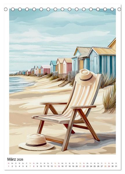 Produktbild: Maritimes Vergn&uuml;gen am Strand (Tischkalender 2026 DIN A5 hoch), CALVENDO Monatskalender