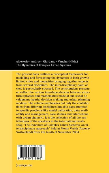 Produktbild: The Dynamics of Complex Urban Systems