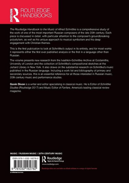 Produktbild: The Routledge Handbook to the Music of Alfred Schnittke