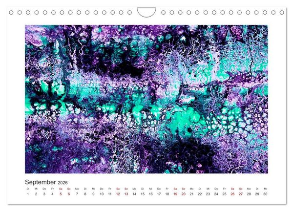 Produktbild: Dein abstraktes Jahr mit der Farbe Purpur (Wandkalender 2026 DIN A4 quer), CALVENDO Monatskalender