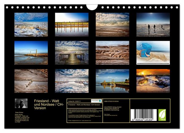 Produktbild: Friesland - Watt und Nordsee / CH-Version (Wandkalender 2026 DIN A4 quer), CALVENDO Monatskalender