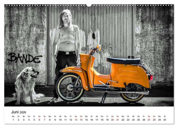 Produktbild: Echte M&auml;nner, coole Mopeds (Wandkalender 2026 DIN A2 quer), CALVENDO Monatskalender