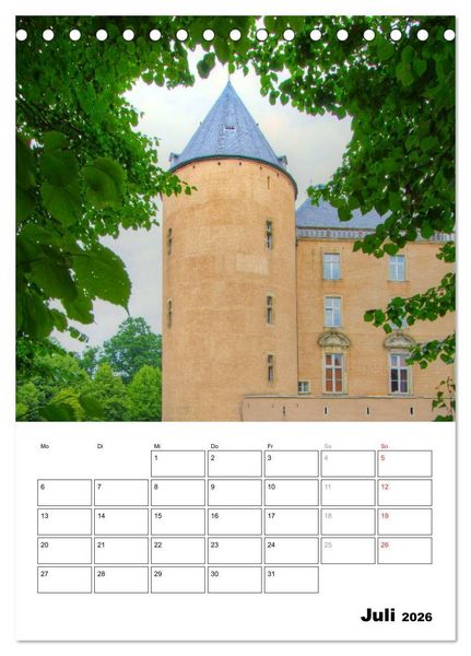 Produktbild: Eindrucksvolle Burgen, malerische Schl&ouml;sser im M&uuml;nsterland (Tischkalender 2026 DIN A5 hoch), CALVENDO Monatskalender