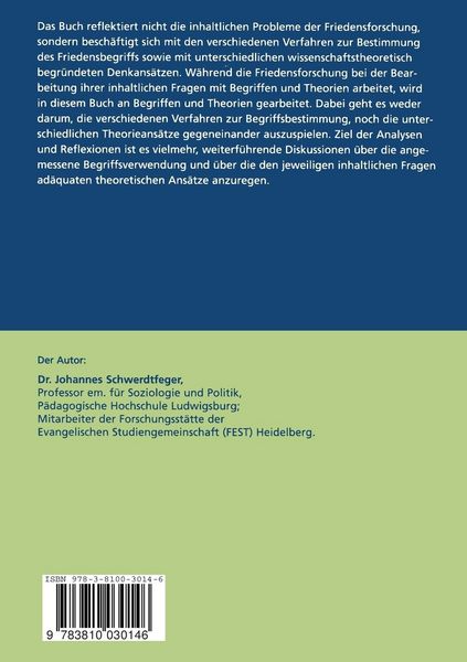 Produktbild: Begriffsbildung und Theoriestatus in der Friedensforschung