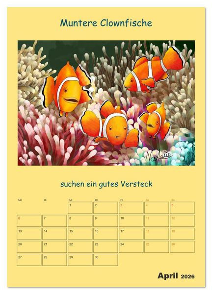 Produktbild: Wasserbewohner (Wandkalender 2026 DIN A2 hoch), CALVENDO Monatskalender