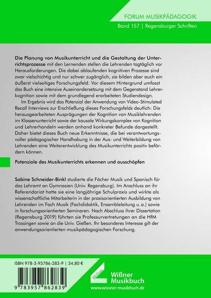 Produktbild: Lehrerkognition im Musikunterricht