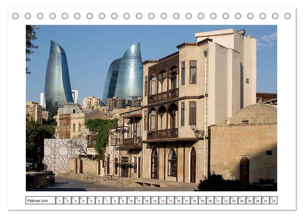 Produktbild: Baku - Erd&ouml;l, Sozialismus und Welterbe (Tischkalender 2026 DIN A5 quer), CALVENDO Monatskalender