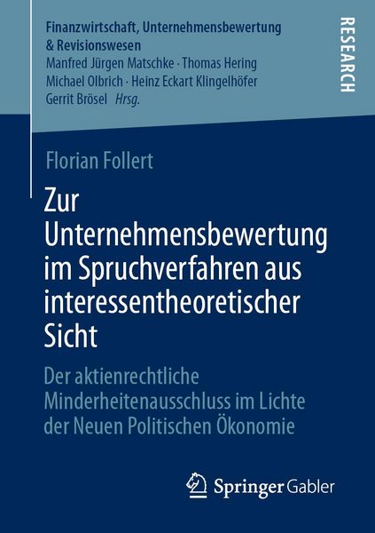 Produktbild: Zur Unternehmensbewertung im Spruchverfahren aus interessentheoretischer Sicht