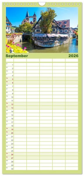 Produktbild: Familienplaner 2026 - Ein Spaziergang durch Esslingen mit 5 Spalten (Wandkalender, 21 x 45 cm) CALVENDO