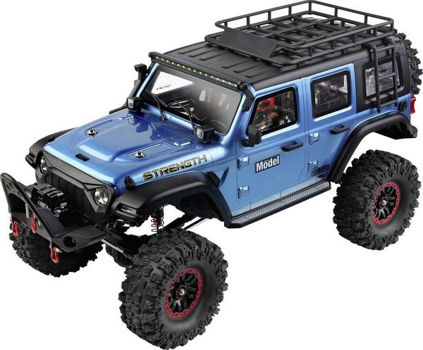 WL Toy Blau (metallic) Brushed 1:10 RC Modellauto Elektro Crawler Allradantrieb (4WD) RtR 2,4 GHz Inkl. Akku und Ladegerät
