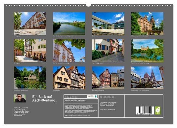 Produktbild: Ein Blick auf Aschaffenburg (hochwertiger Premium Wandkalender 2026 DIN A2 quer), Kunstdruck in Hochglanz