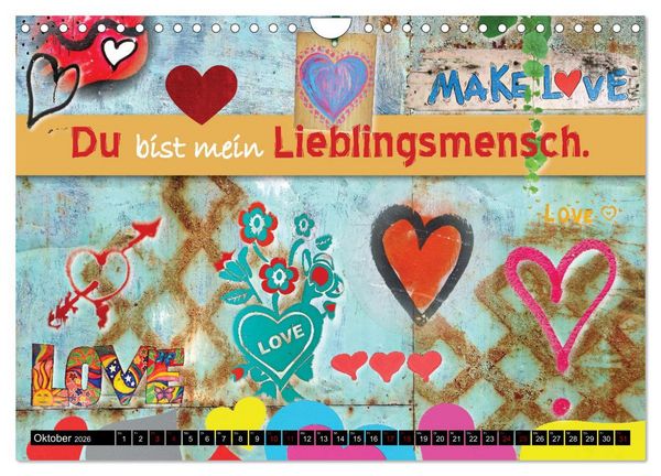 Produktbild: Herzig Liebesbotschaften (Wandkalender 2026 DIN A4 quer), CALVENDO Monatskalender