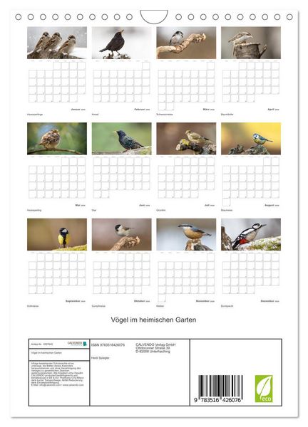 Produktbild: V&ouml;gel im heimischen Garten (Wandkalender 2026 DIN A4 hoch), CALVENDO Monatskalender
