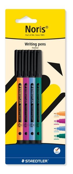 STAEDTLER Fineliner Noris writing pen, F, 0,6mm, 4er Set