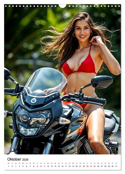 Produktbild: Chrome und Charme - Frauen, Bikes und Motortr&auml;ume (Wandkalender 2026 DIN A3 hoch), CALVENDO Monatskalender