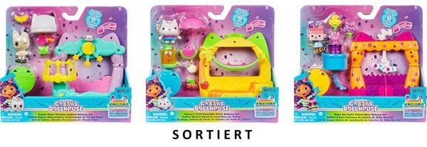 Produktbild: Gabby’s Dollhouse, Balkon-Spielset mit Katzenfigur, 8-teiliges Set mit Spielzeugfigur und Puppenhaus-Zubehörteilen