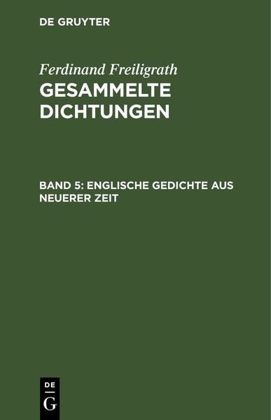 Produktbild: Englische Gedichte aus neuerer Zeit