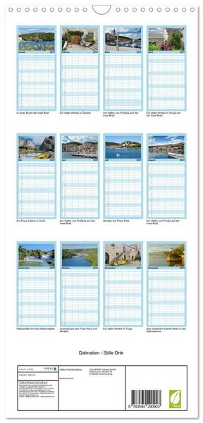 Produktbild: Familienplaner 2027 - Dalmatien - Stille Orte mit 5 Spalten (Wandkalender, 21 x 45 cm) CALVENDO