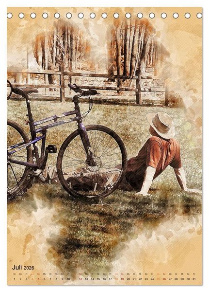 Produktbild: Fahrrad - Retro-Kalender (Tischkalender 2026 DIN A5 hoch), CALVENDO Monatskalender