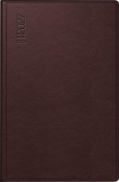 Produktbild: rido/id&eacute; 7016168277 Taschenkalender Mod. partner/Industrie I 2027 A7, Leder, dunkelrot
