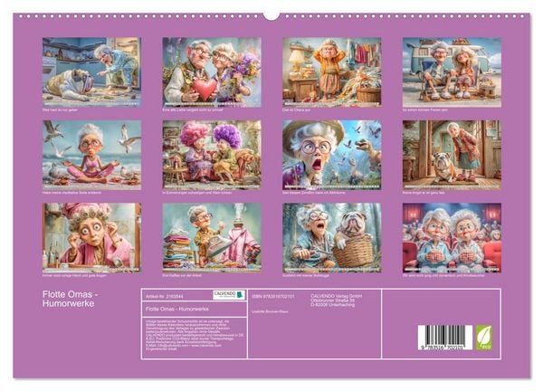 Produktbild: Flotte Omas - Humorwerke (hochwertiger Premium Wandkalender 2026 DIN A2 quer), Kunstdruck in Hochglanz