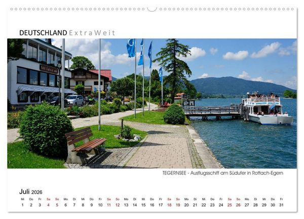 Produktbild: Wei&szlig;blaue Impressionen vom Tegernsee (hochwertiger Premium Wandkalender 2026 DIN A2 quer), Kunstdruck in Hochglanz