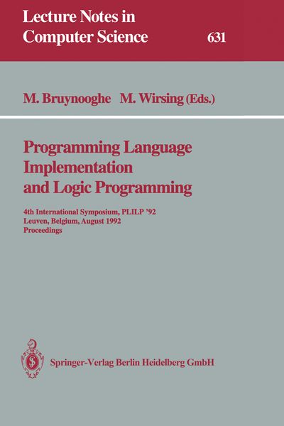 Produktbild: Programming Language Implementation and Logic Programming