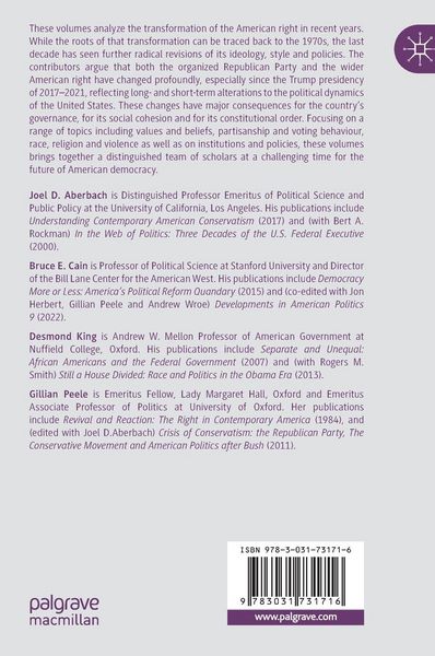Produktbild: The Changing Character of the American Right, Volume II