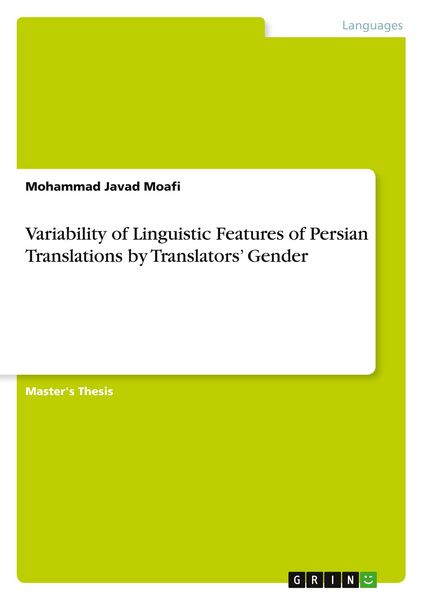 Produktbild: Variability of Linguistic Features of Persian Translations by Translators' Gender