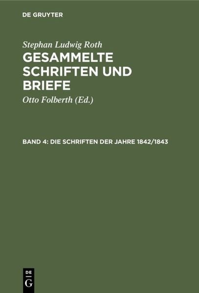 Produktbild: Die Schriften der Jahre 1842/1843