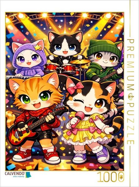 Produktbild: CALVENDO Puzzle Mia und die Miezband | 1000 Teile Lege-Gr&ouml;&szlig;e 64x48cm Foto-Puzzle f&uuml;r gl&uuml;ckliche Stunden
