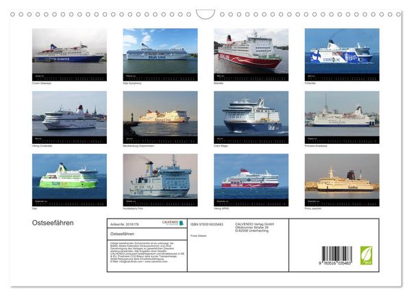Produktbild: Ostseef&auml;hren (Wandkalender 2026 DIN A3 quer), CALVENDO Monatskalender