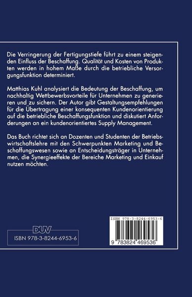 Produktbild: Wettbewerbsvorteile durch kundenorientiertes Supply Management