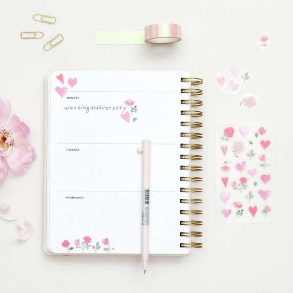 Produktbild: Foliensticker La Vie en Rose, Herzen & Blumen