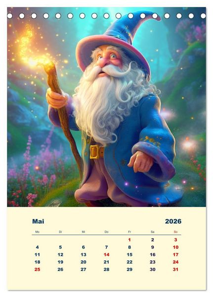 Produktbild: Zauberland. Bunte Fabelwesen und M&auml;rchengestalten (Tischkalender 2026 DIN A5 hoch), CALVENDO Monatskalender